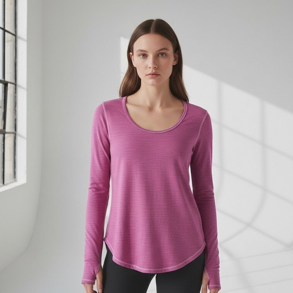 Lululemon Pink Lightweight Long Sleeve Performance Top Size 4/6 Thumbholes